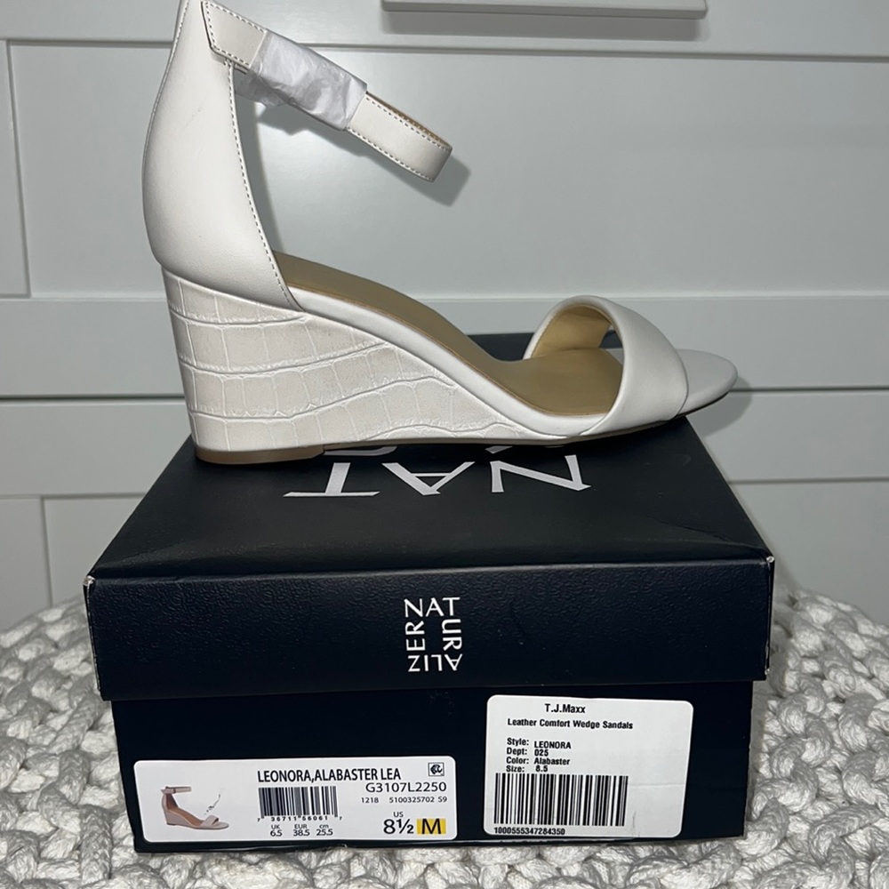 New Leather Wedge Sandals size 8 1/2